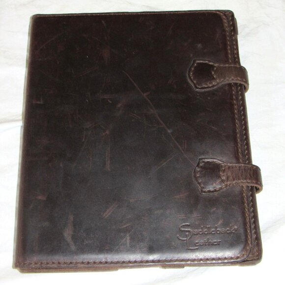 Saddleback Leather Dark Brown Coffee Color IPAD Tablet Case 8" x 10" Distressed - Picture 3 of 7